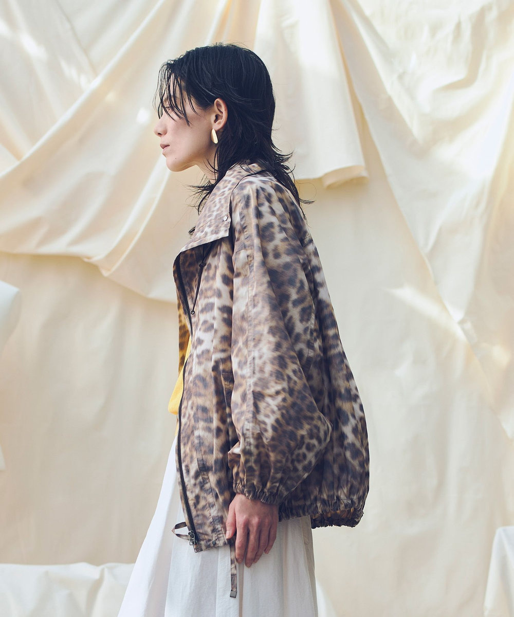 allureville 【ATELIER Line】レオパプリントスタンドカラーブルゾン ブラウン (81)