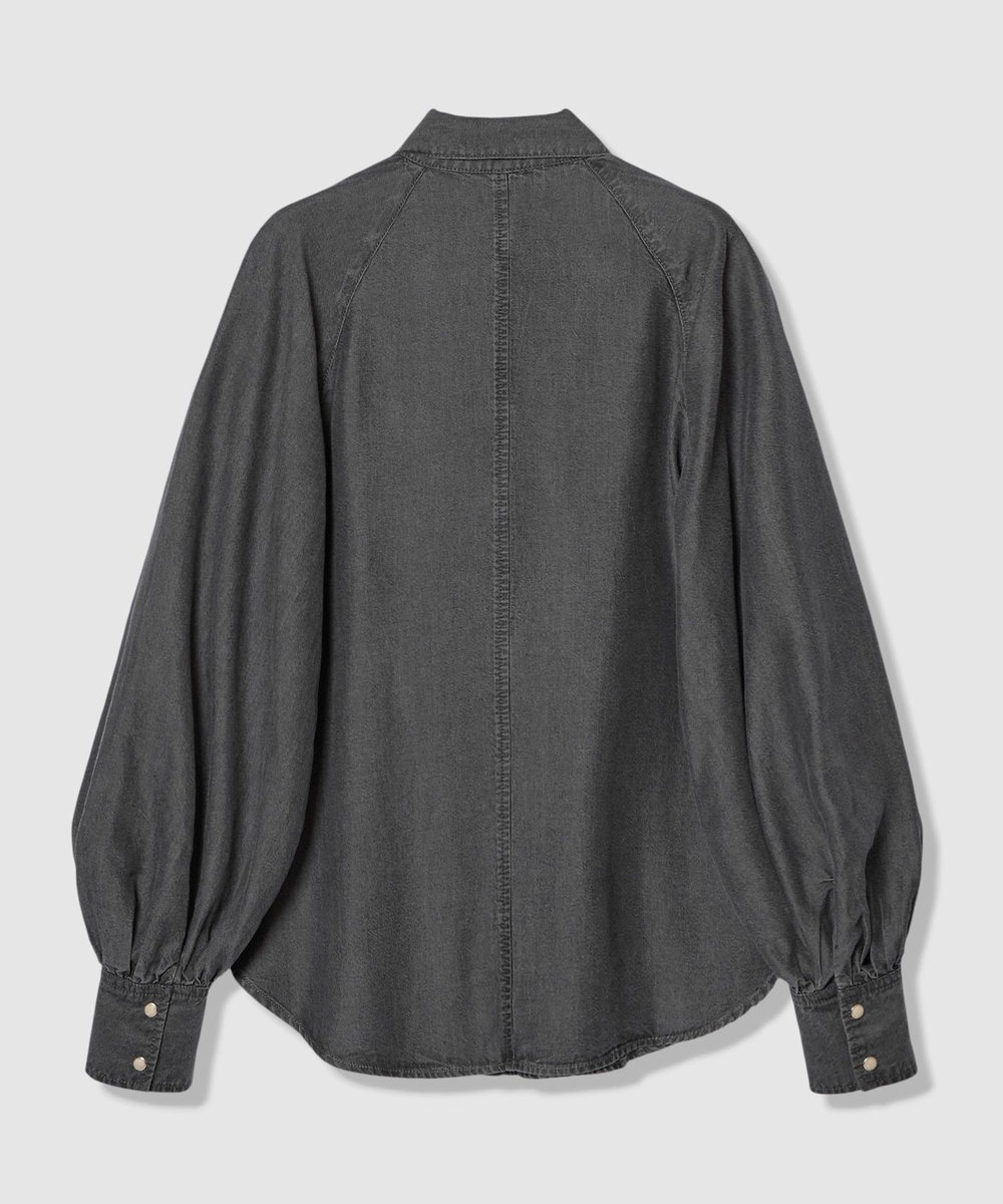 allureville 【WEB・一部店舗別注】デニムボウブラウス ブラック系 (98)