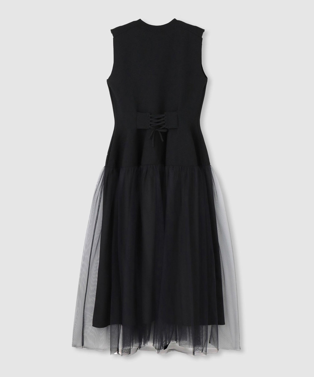 allureville ドッキングタックフレアワンピース ブラック (95)