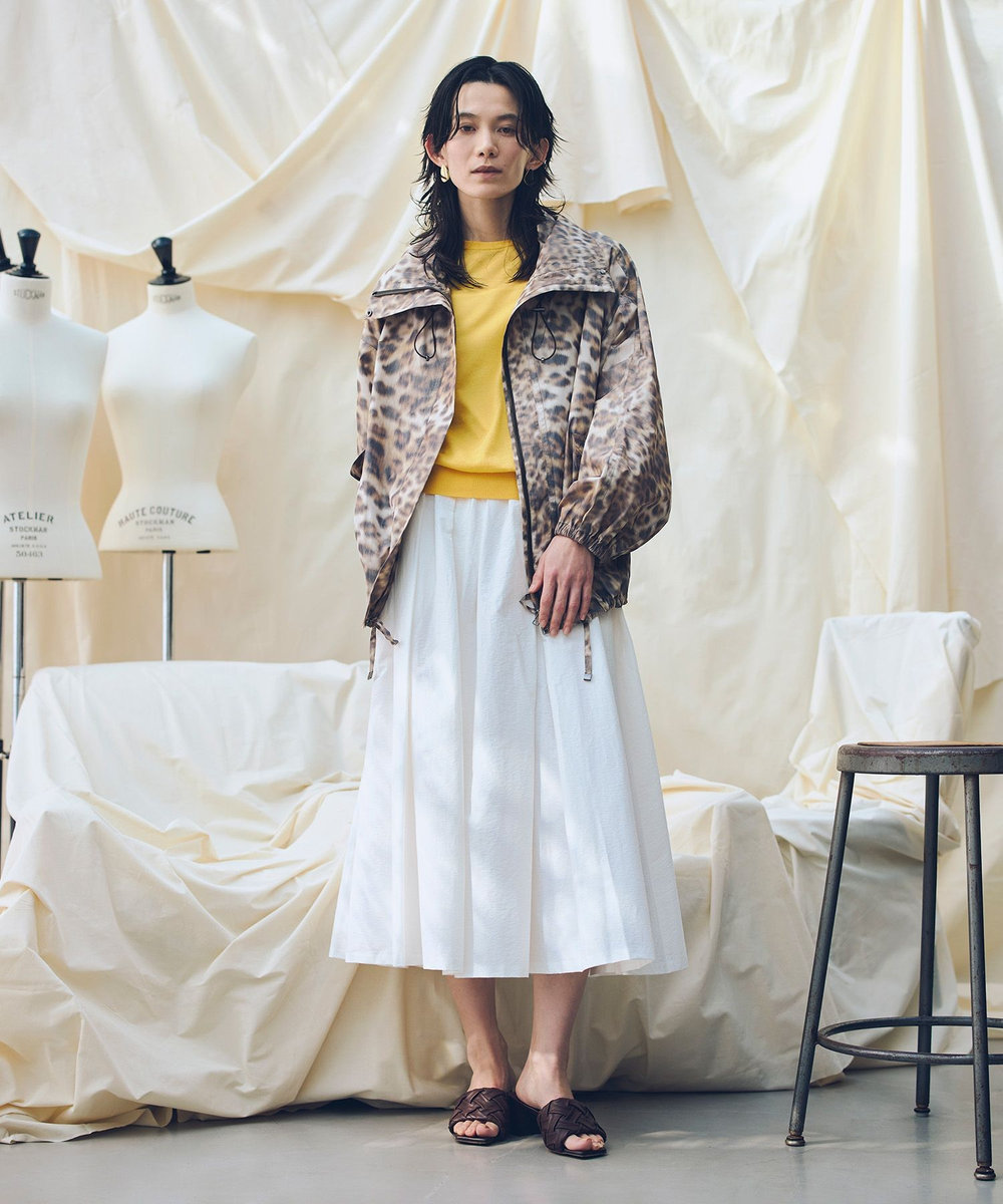 allureville 【ATELIER Line】レオパプリントスタンドカラーブルゾン ブラウン (81)