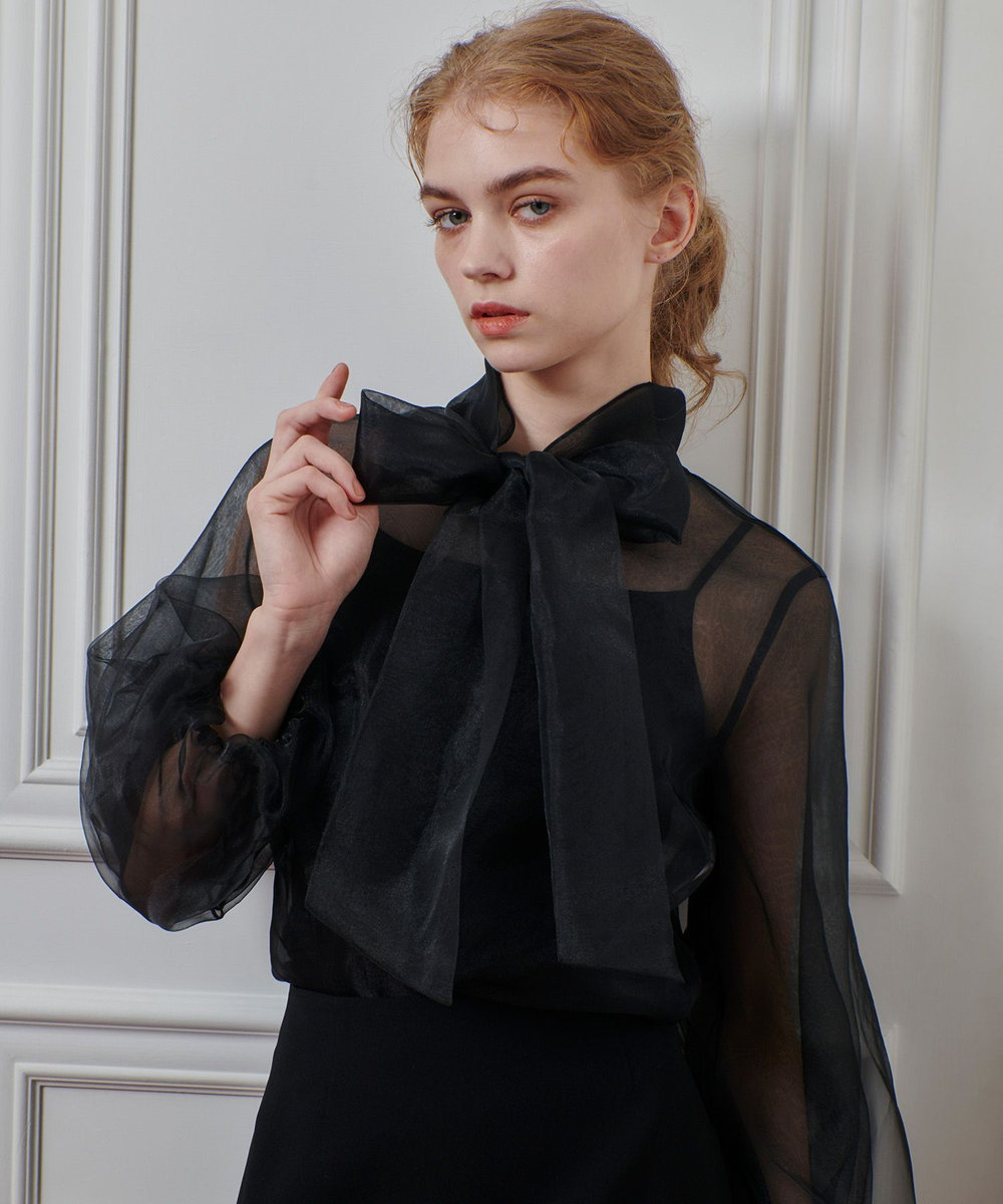 LOULOU WILLOUGHBY】オーガンリボンブラウス|allureville OFFICIAL