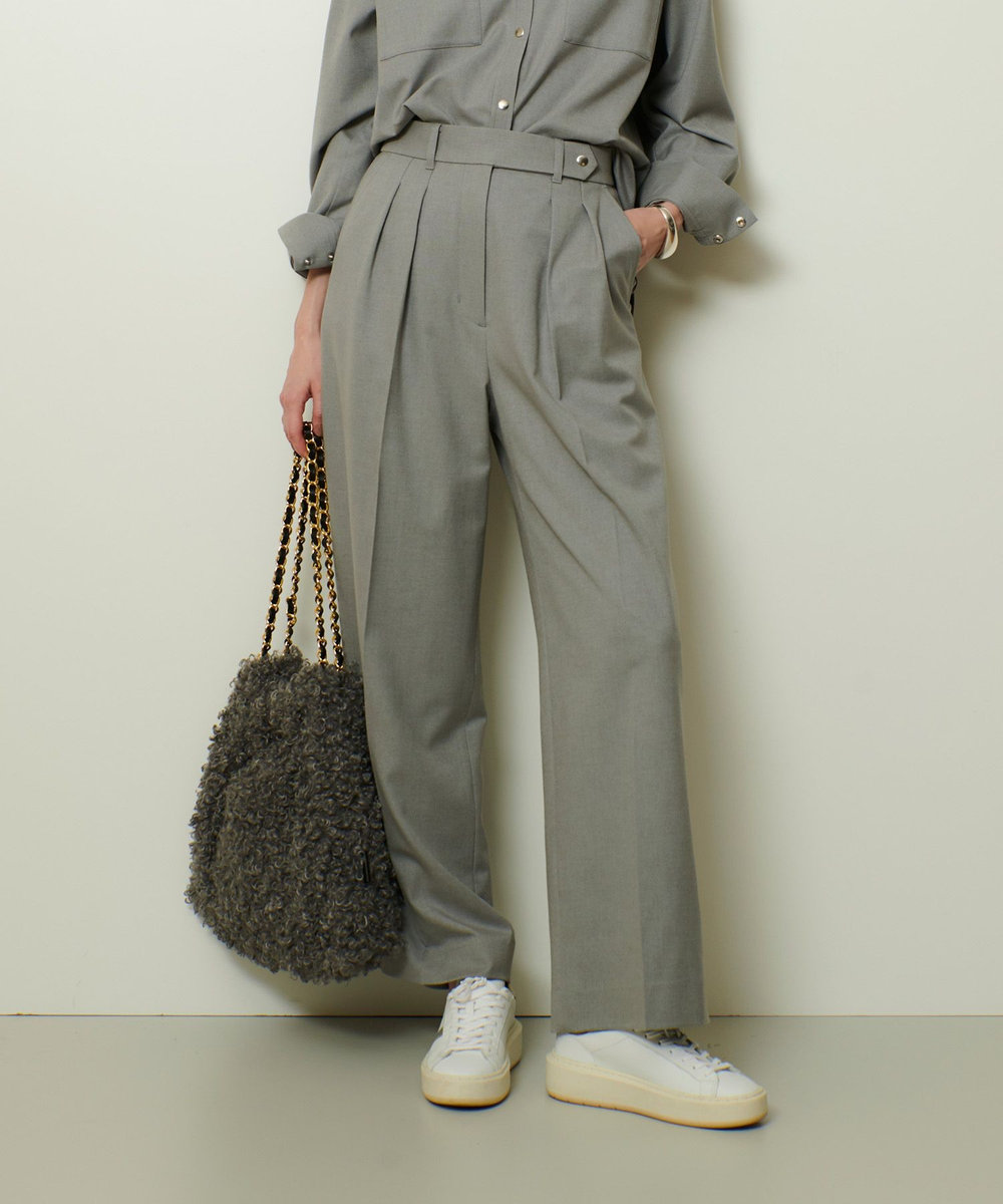 allureville サキソニードットベルトパンツ グレー (92)