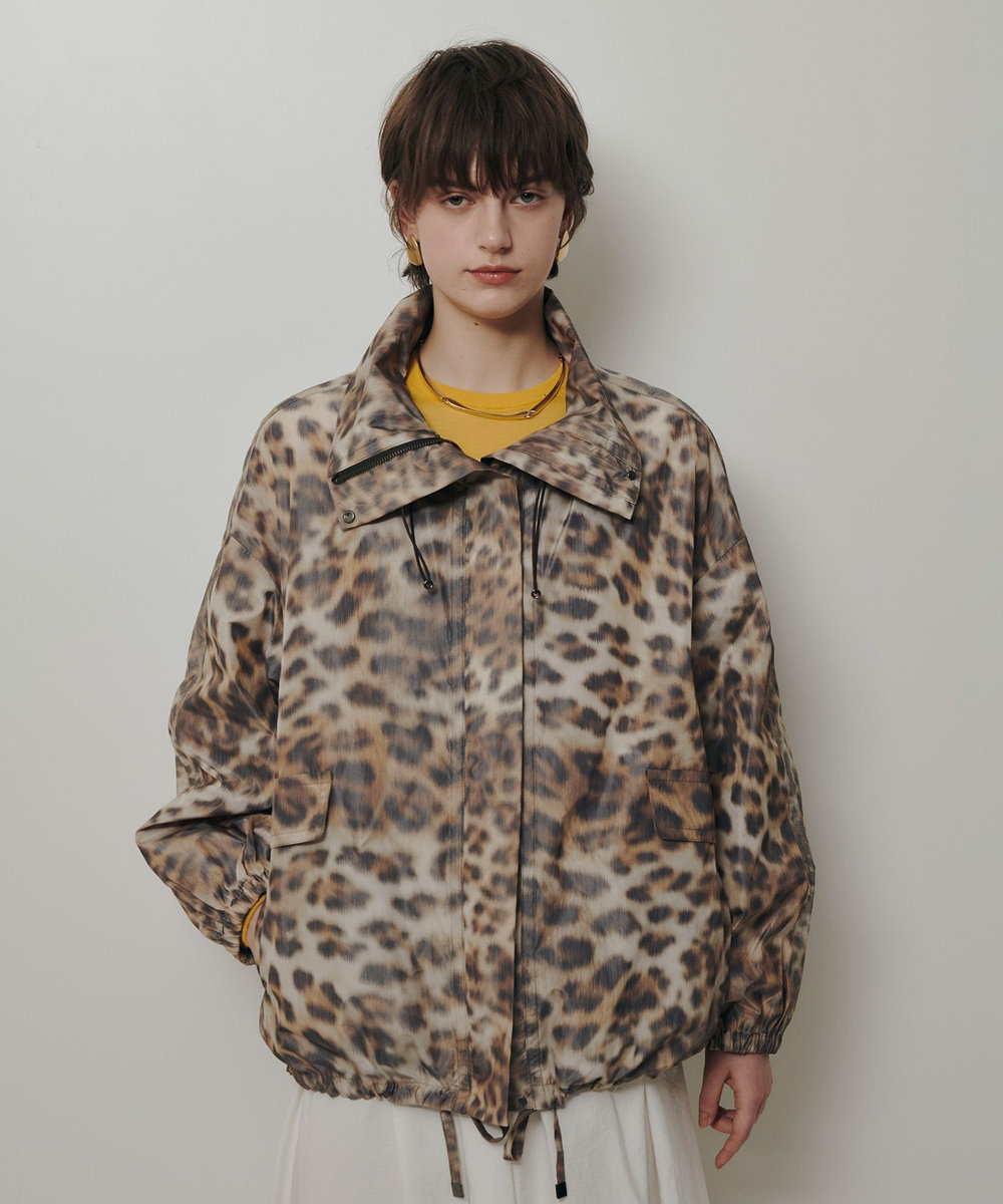 allureville 【ATELIER Line】レオパプリントスタンドカラーブルゾン ブラウン (81)