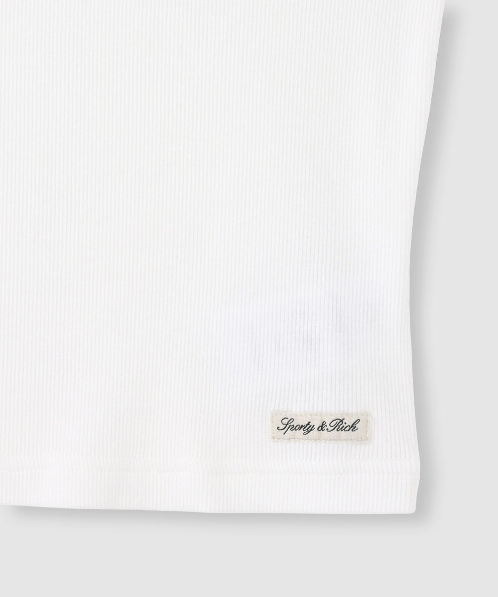 buying 【SPORTY&RICH(スポーティーアンドリッチ)】LOGO RIBBED BABY TEE ホワイト (01)