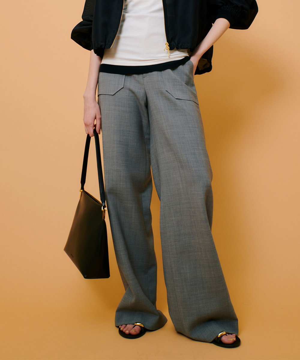 allureville T/W 2WAYバイヤスワイドパンツ グレー (92)