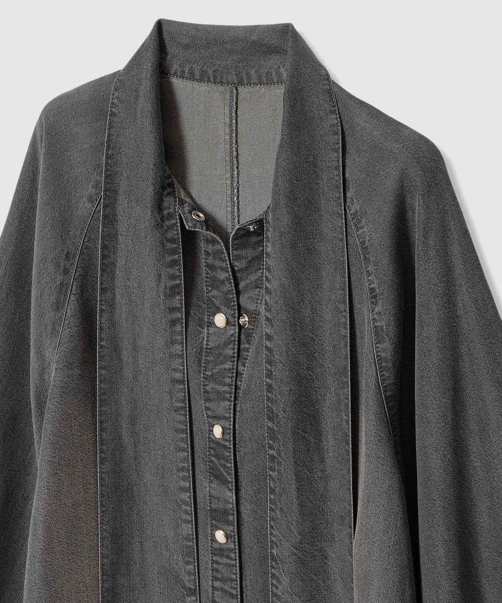 allureville 【WEB・一部店舗別注】デニムボウブラウス ブラック系 (98)