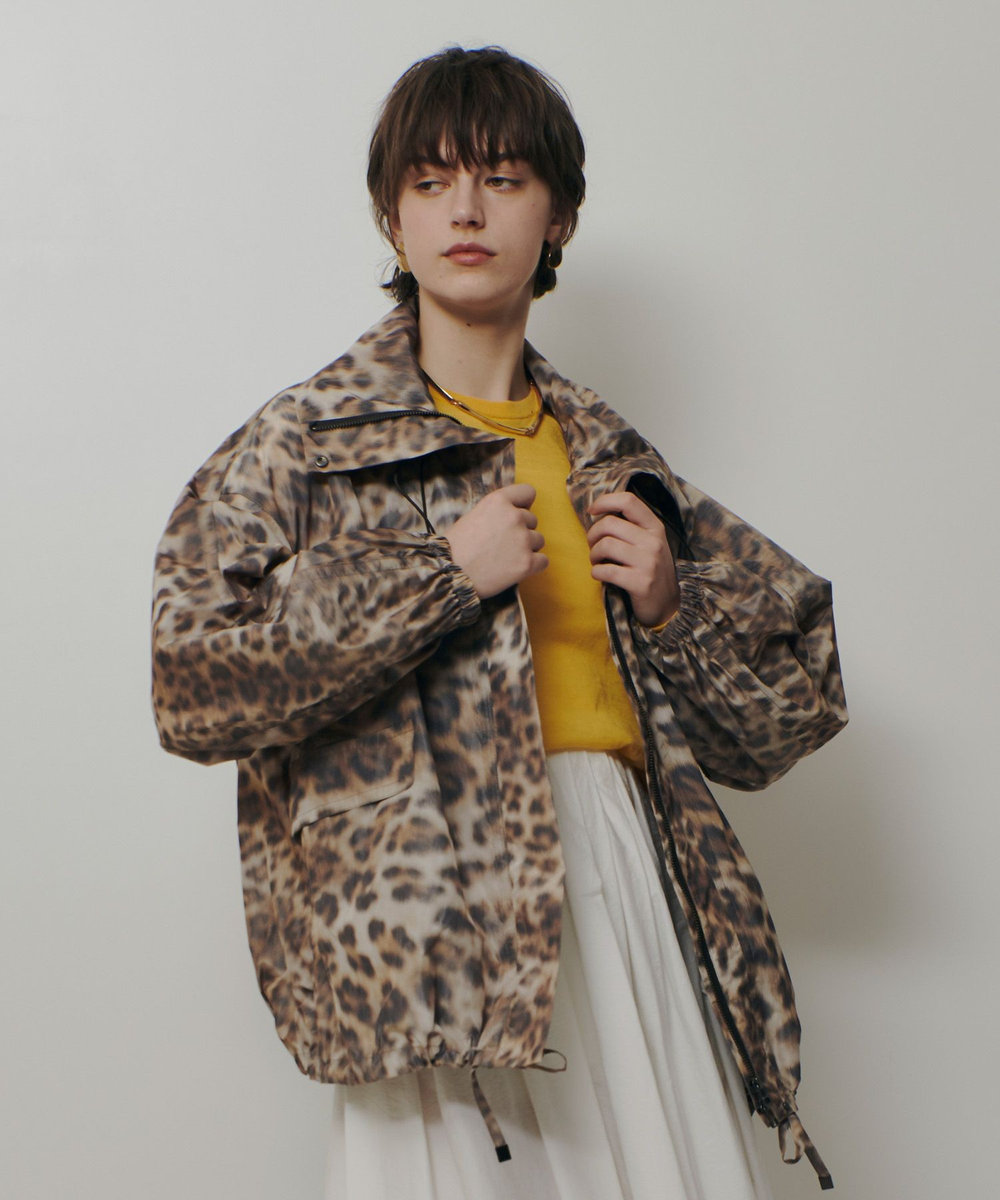 allureville 【ATELIER Line】レオパプリントスタンドカラーブルゾン ブラウン (81)