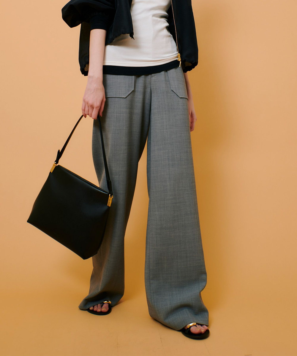 allureville T/W 2WAYバイヤスワイドパンツ グレー (92)