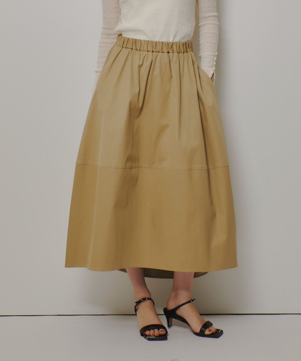 allureville チノバルーンギャザースカート ベージュ (11)