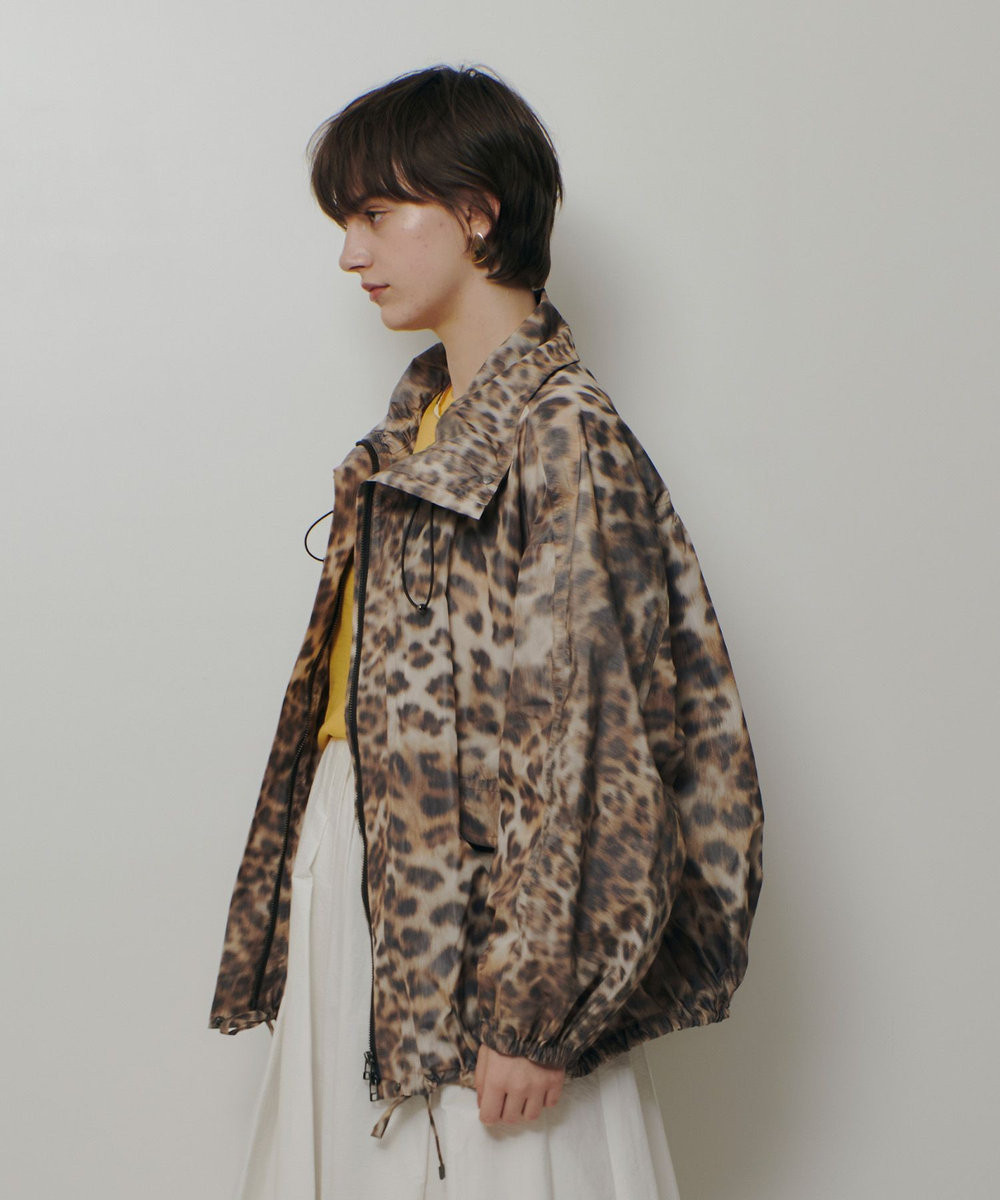 allureville 【ATELIER Line】レオパプリントスタンドカラーブルゾン ブラウン (81)