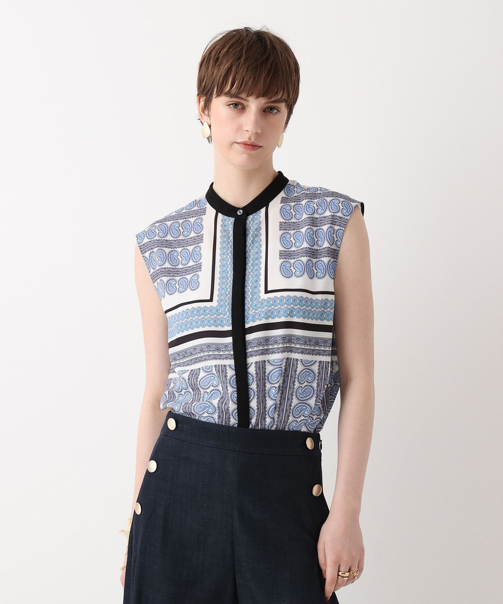 allureville OFFICINAペイズリーブラウス ブルー (61)