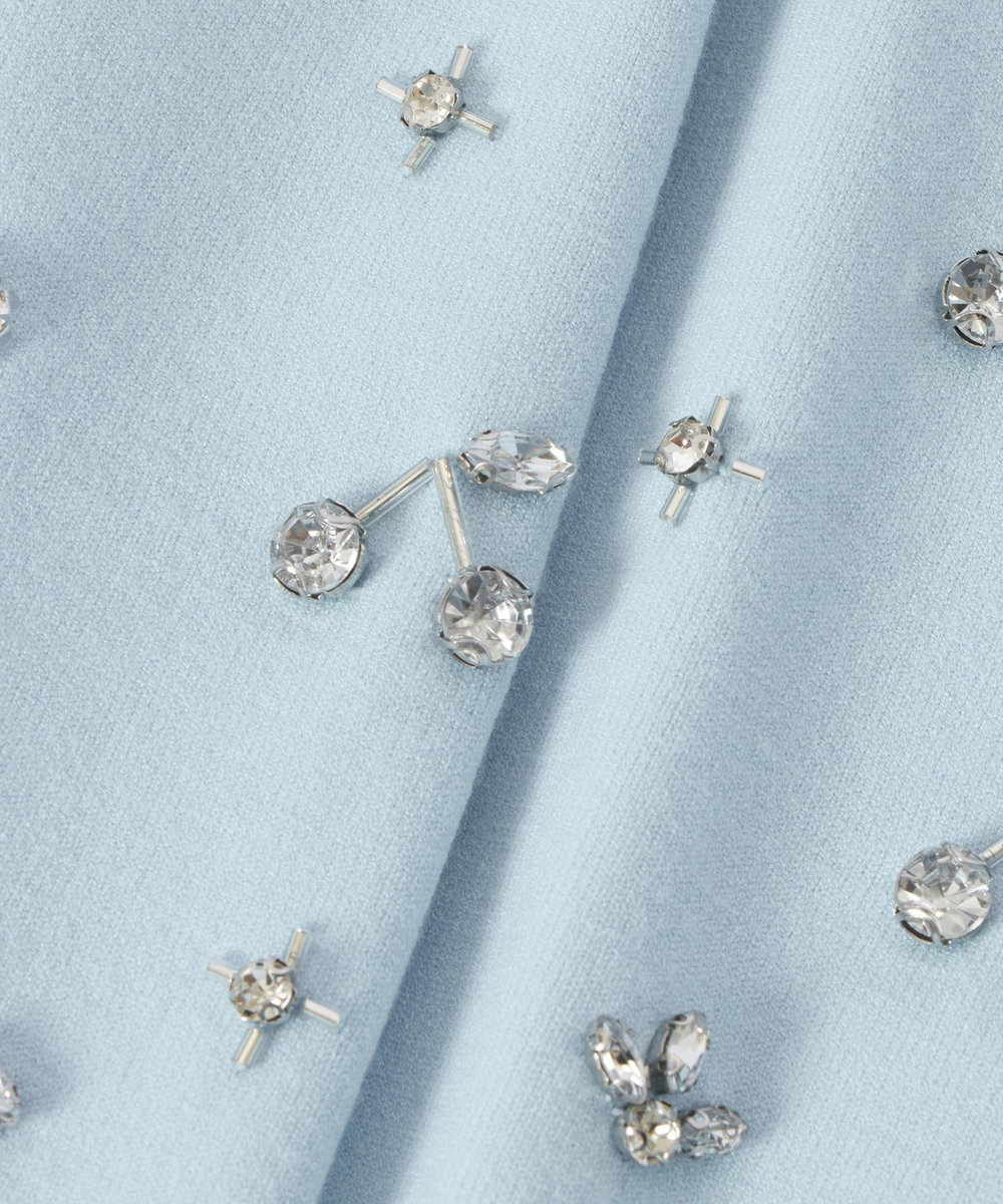 LOULOU WILLOUGHBY 【LOULOU WILLOUGHBY】CHERRYビジューカーディガン サックス (63)