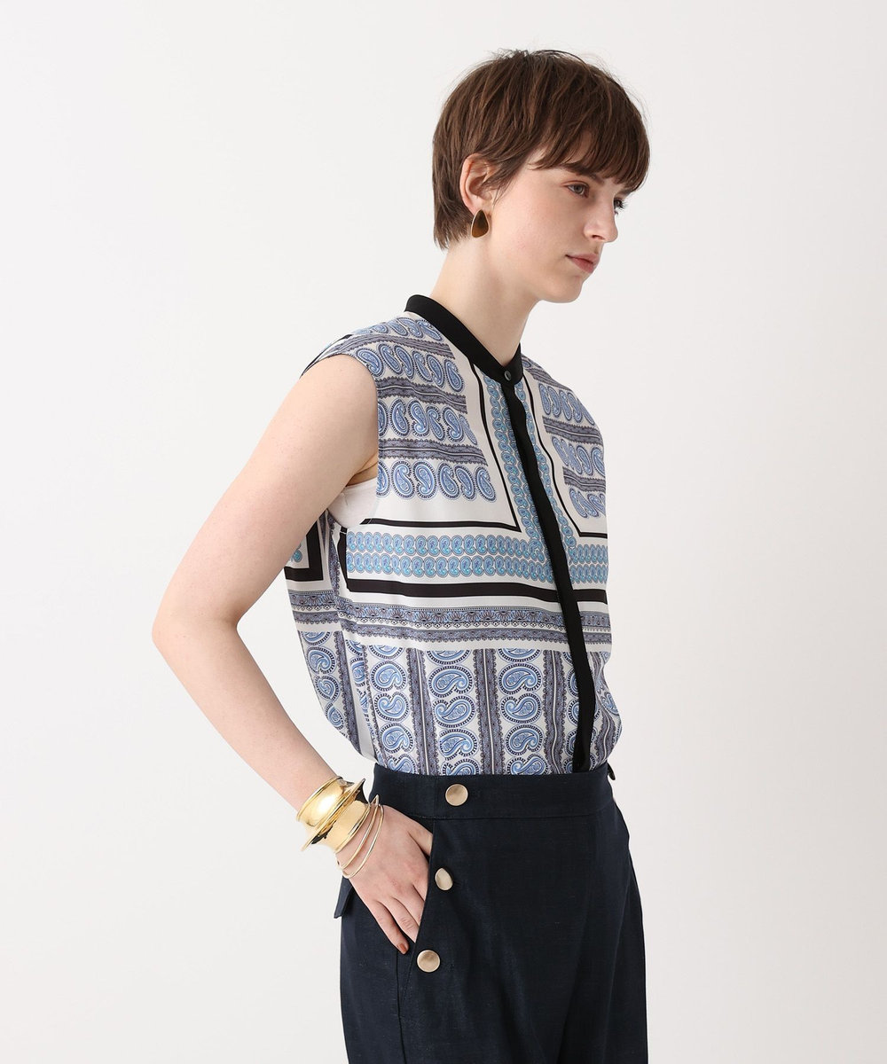 allureville OFFICINAペイズリーブラウス ブルー (61)