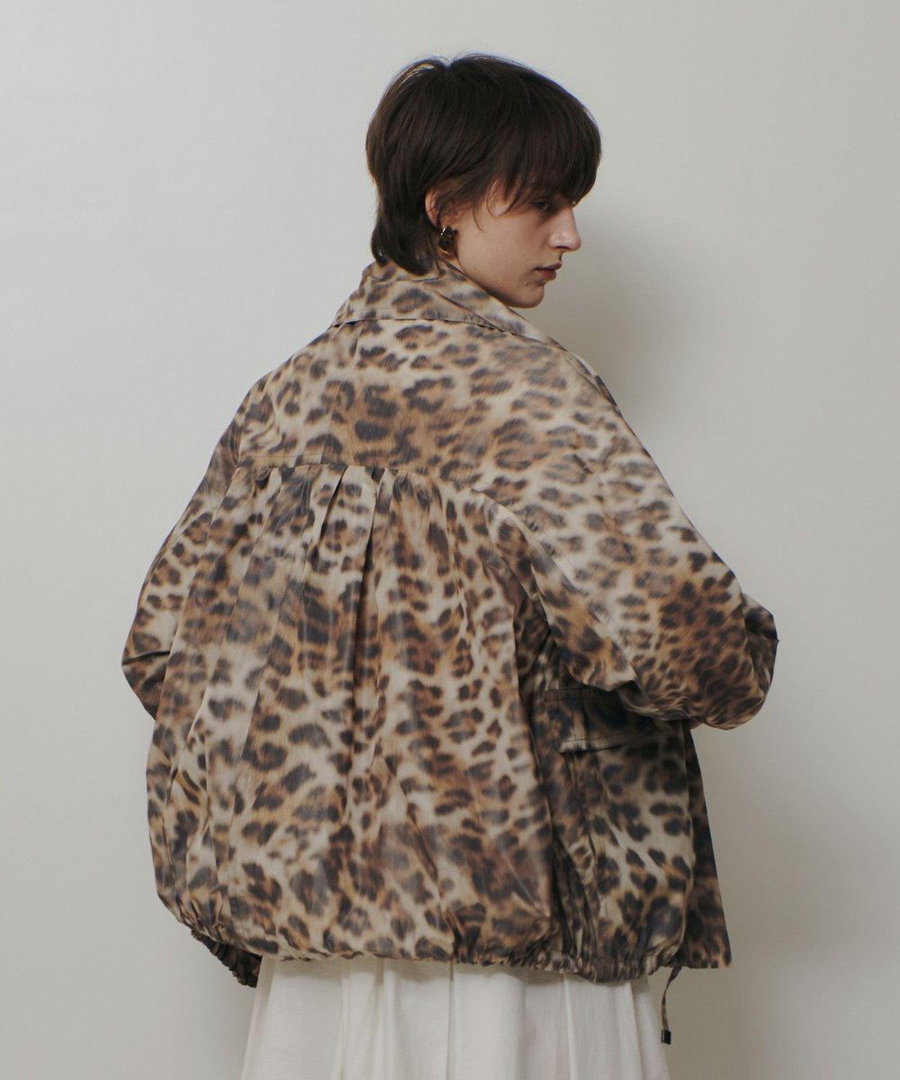 allureville 【ATELIER Line】レオパプリントスタンドカラーブルゾン ブラウン (81)