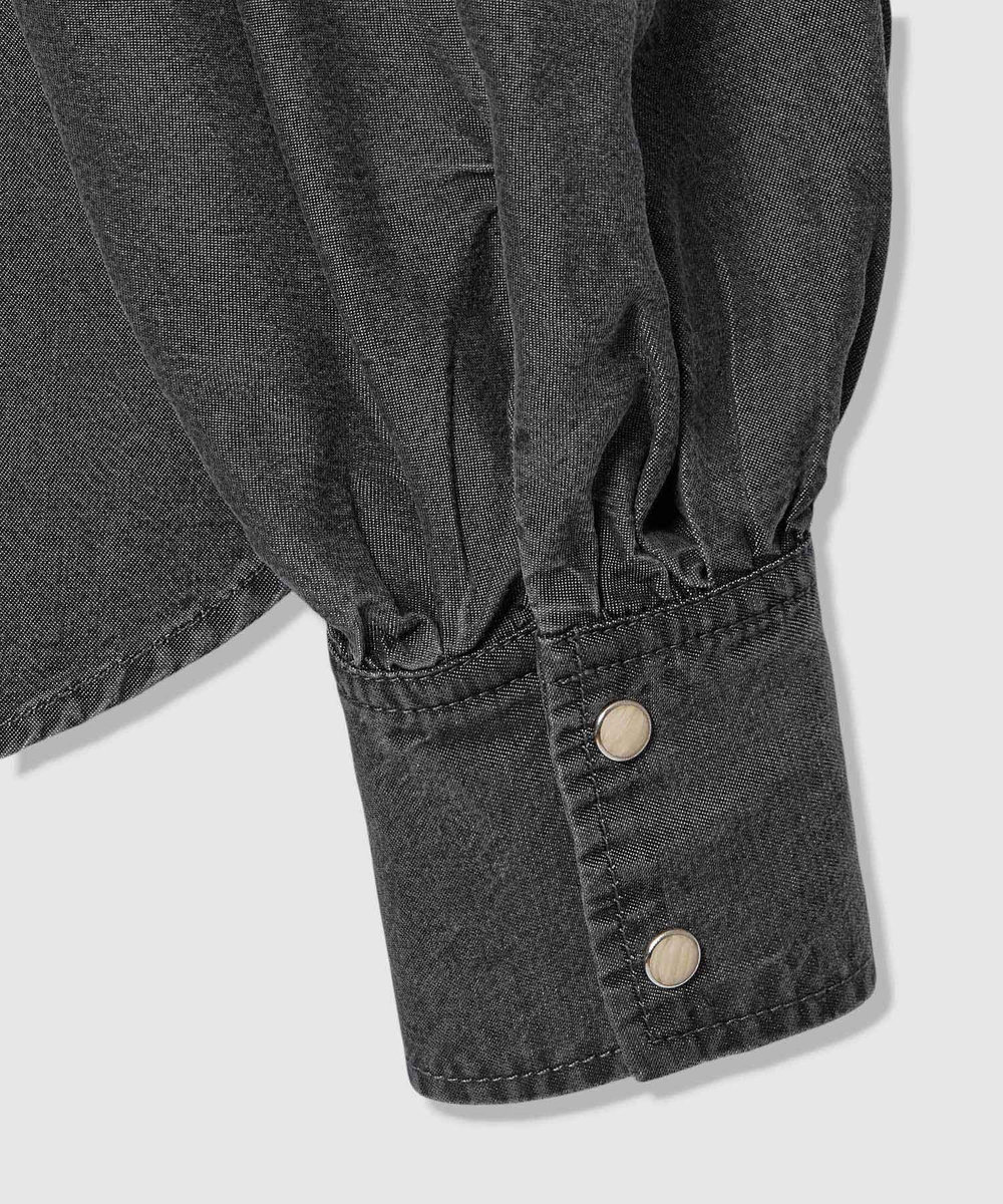 allureville 【WEB・一部店舗別注】デニムボウブラウス ブラック系 (98)