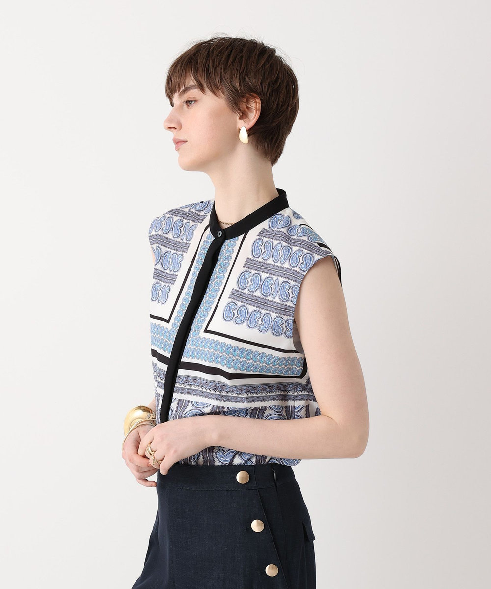 allureville OFFICINAペイズリーブラウス ブルー (61)