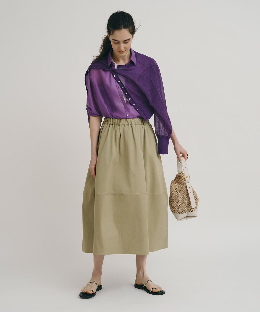 allureville チノバルーンギャザースカート ベージュ (11)