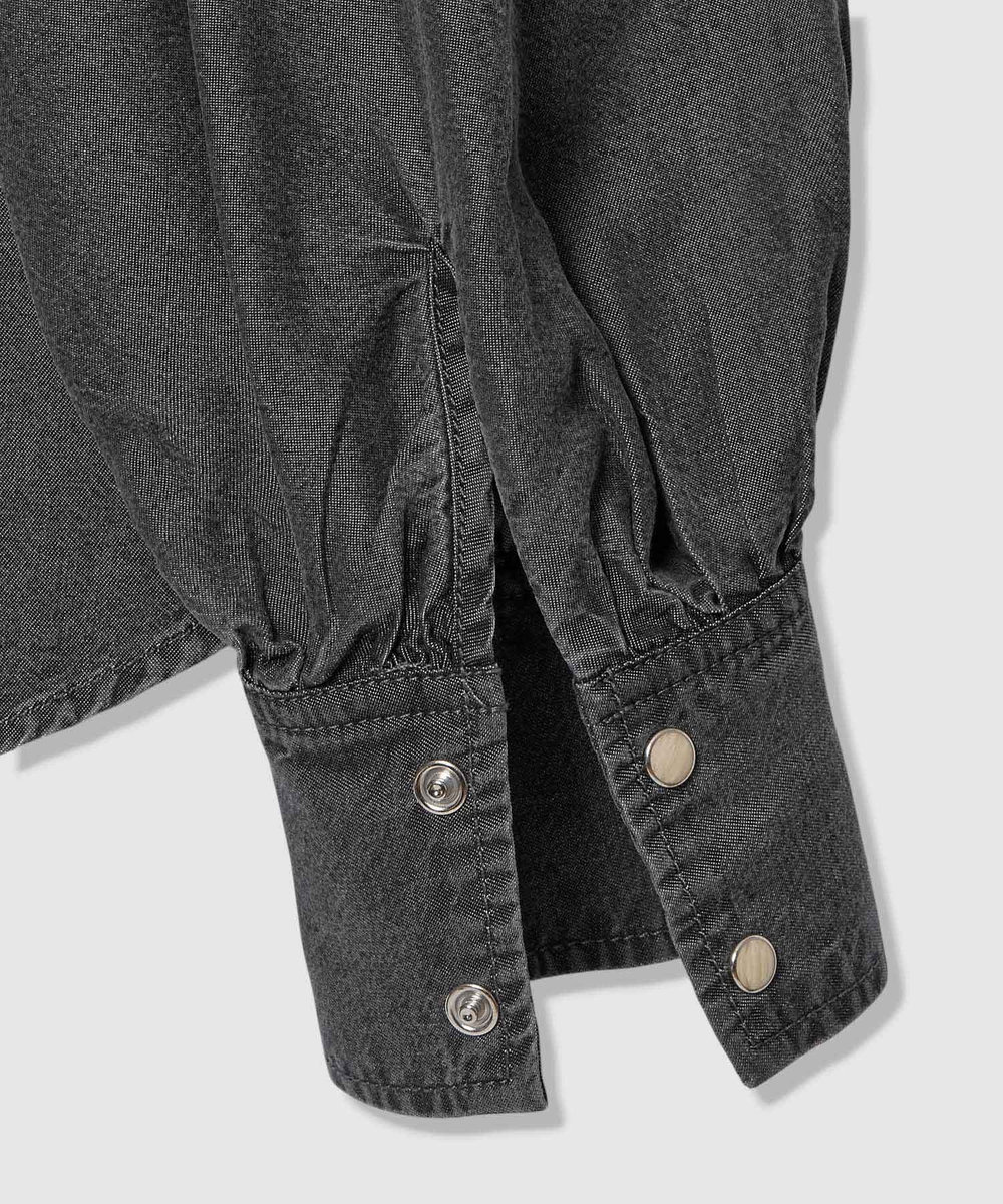 allureville 【WEB・一部店舗別注】デニムボウブラウス ブラック系 (98)