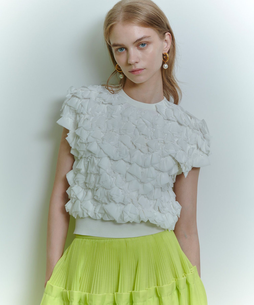 LOULOU WILLOUGHBY 【LOULOU WILLOUGHBY】ペタルパピヨンプルオーバー オフホワイト (02)