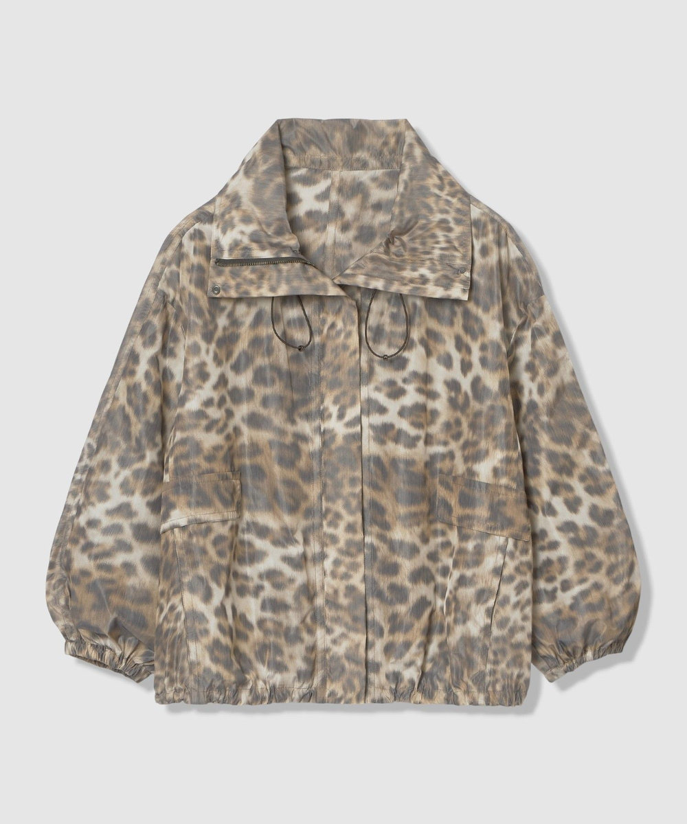 allureville 【ATELIER Line】レオパプリントスタンドカラーブルゾン ブラウン (81)