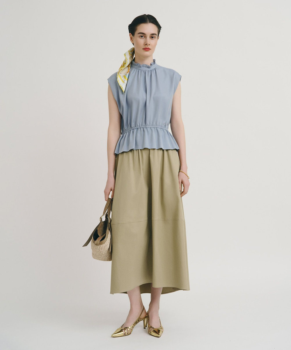 allureville チノバルーンギャザースカート ベージュ (11)