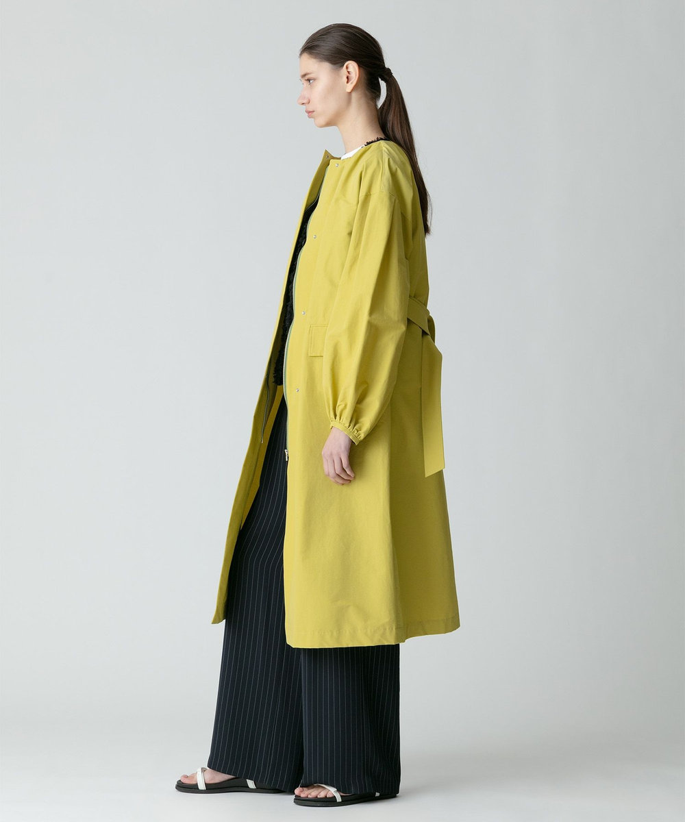 allureville 綿ナイロンクロスギャザーネックコート グリーン (72)