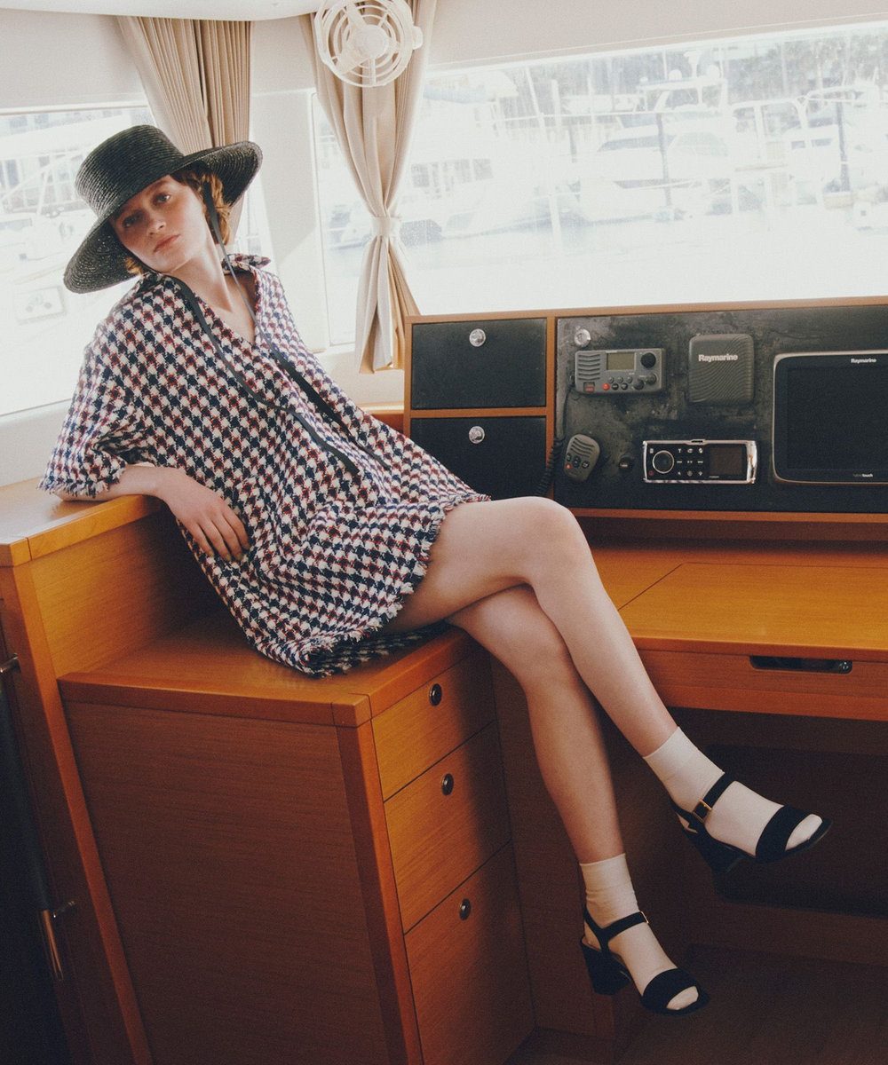 LOULOU WILLOUGHBY MIA STRAW CAPELINE ブラック (95)