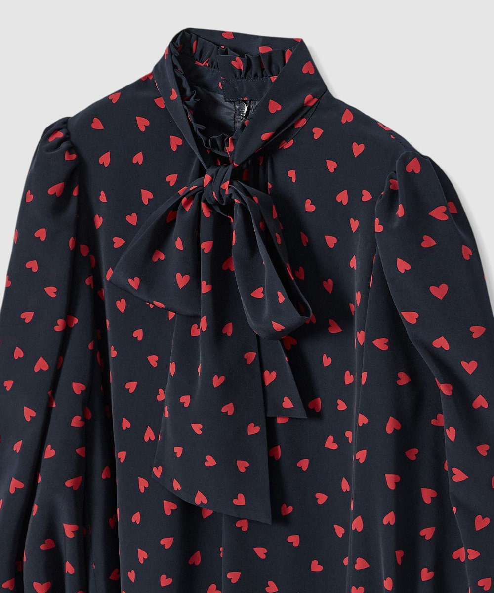 LOULOU WILLOUGHBY WEB限定 デシンハートワンピース ネイビー (65)