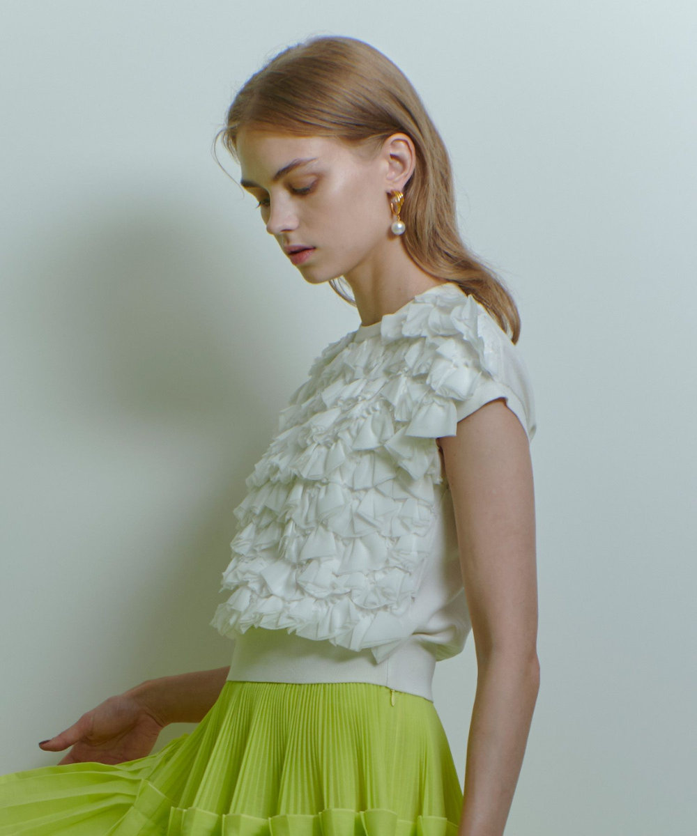 LOULOU WILLOUGHBY 【LOULOU WILLOUGHBY】ペタルパピヨンプルオーバー オフホワイト (02)