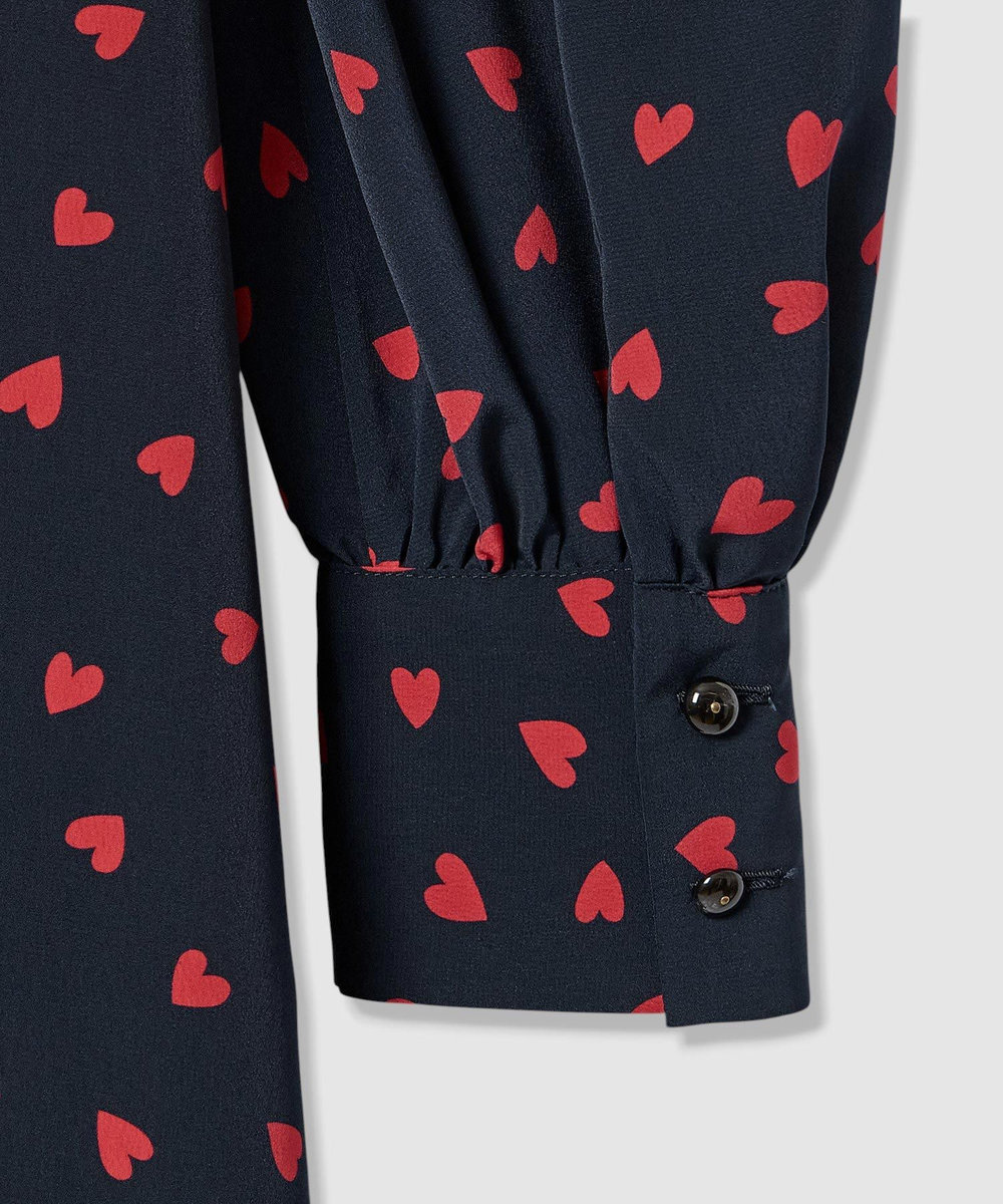 LOULOU WILLOUGHBY WEB限定 デシンハートワンピース ネイビー (65)
