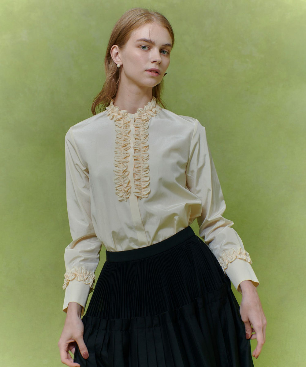 LOULOU WILLOUGHBY】テクニカルギャザーブラウス|allureville OFFICIAL