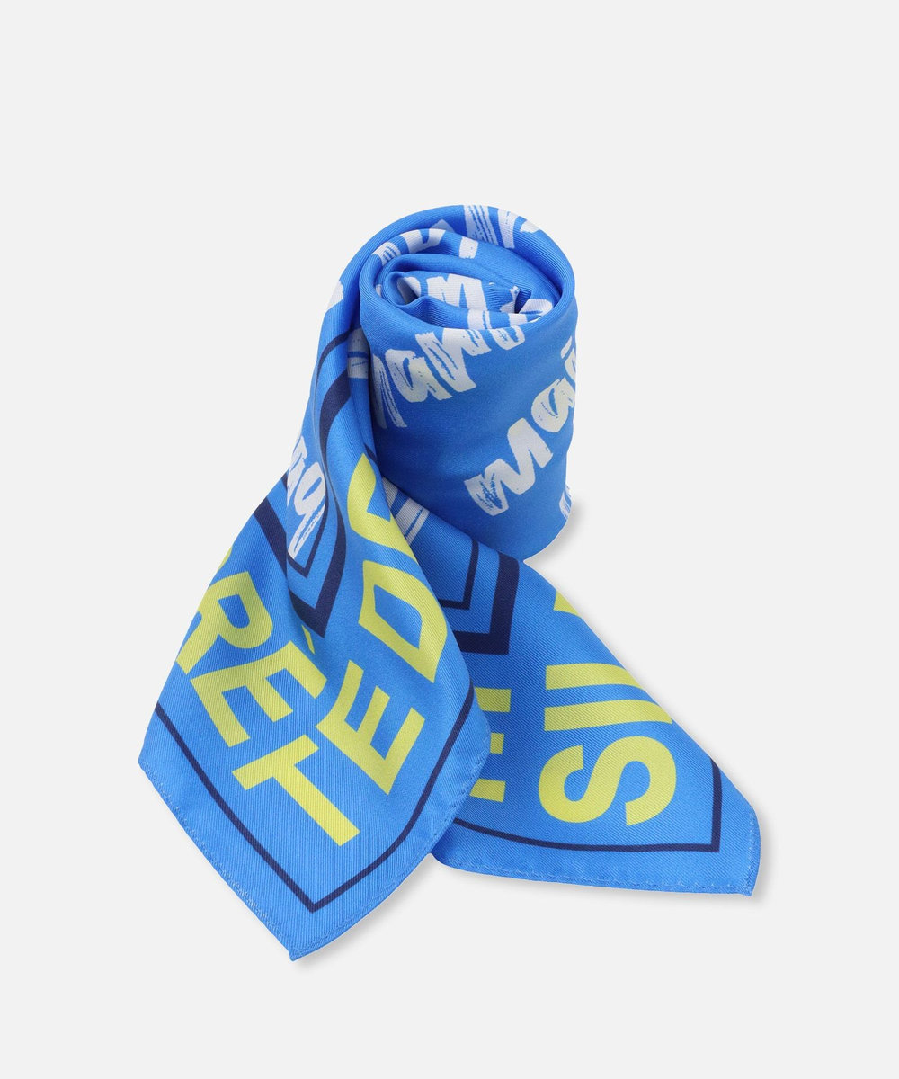 allureville フォントロゴスカーフ ブルー (61)