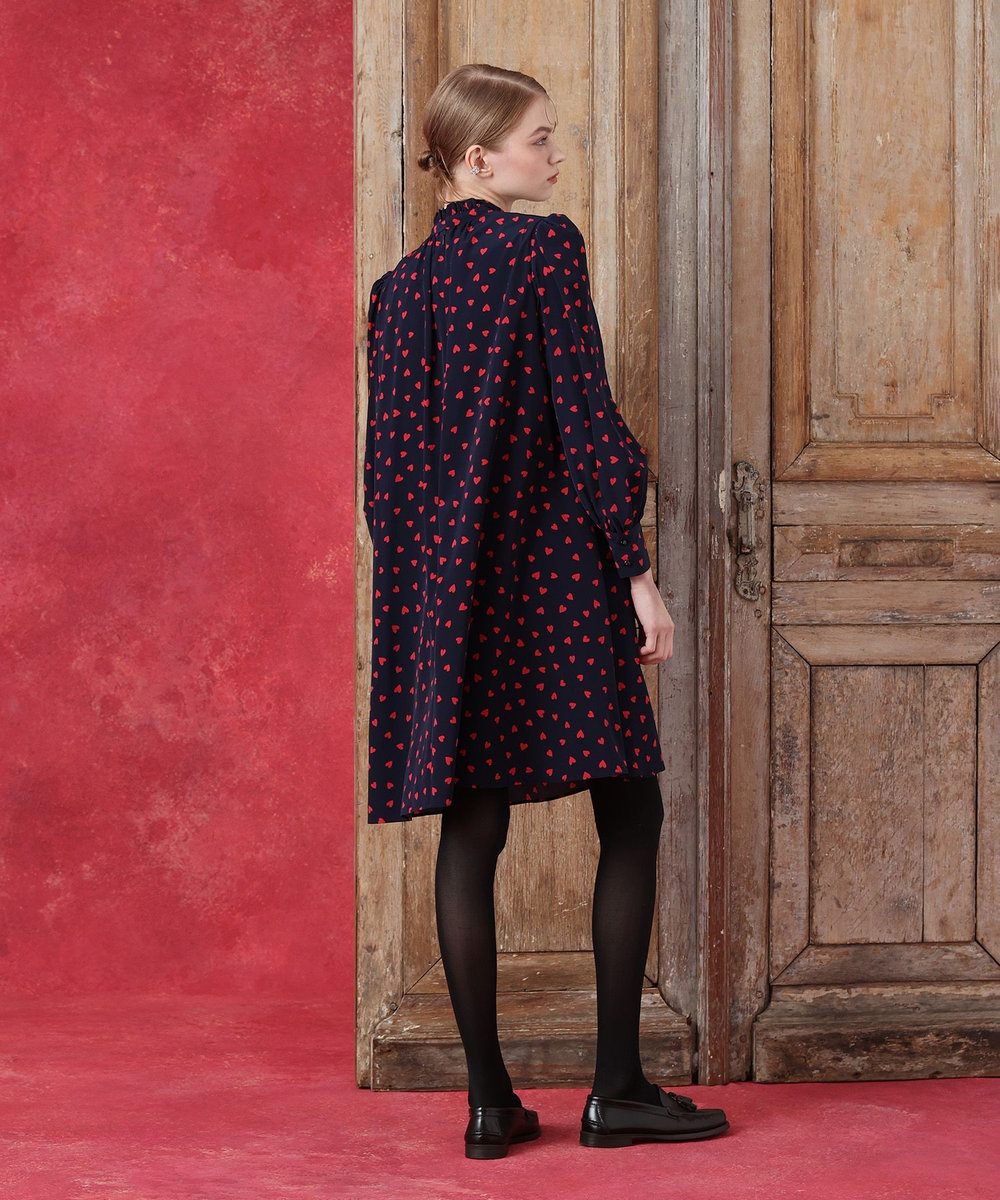 LOULOU WILLOUGHBY WEB限定 デシンハートワンピース ネイビー (65)