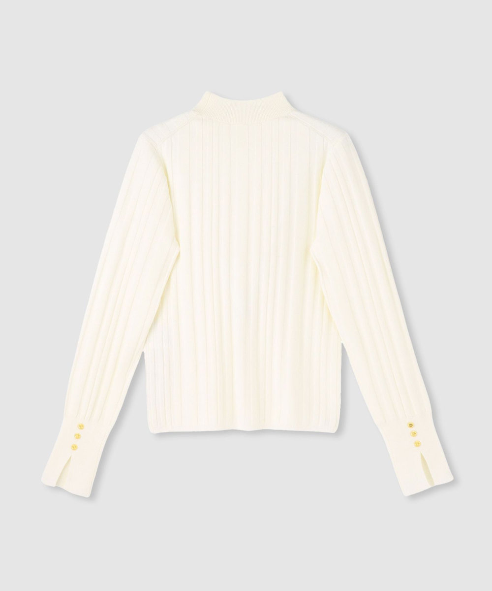 allureville ストライプモックネックプルオーバー オフホワイト (02)