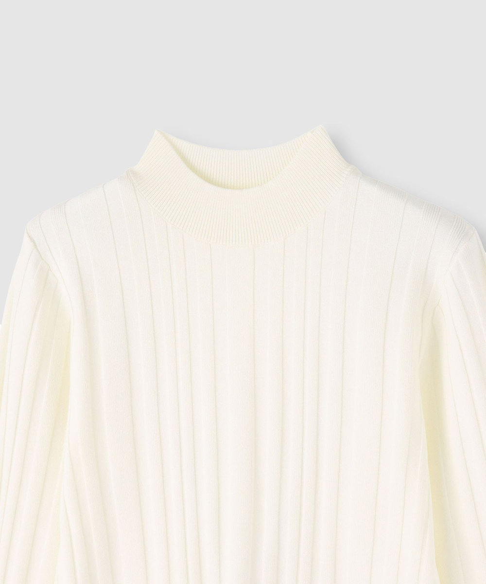 allureville ストライプモックネックプルオーバー オフホワイト (02)