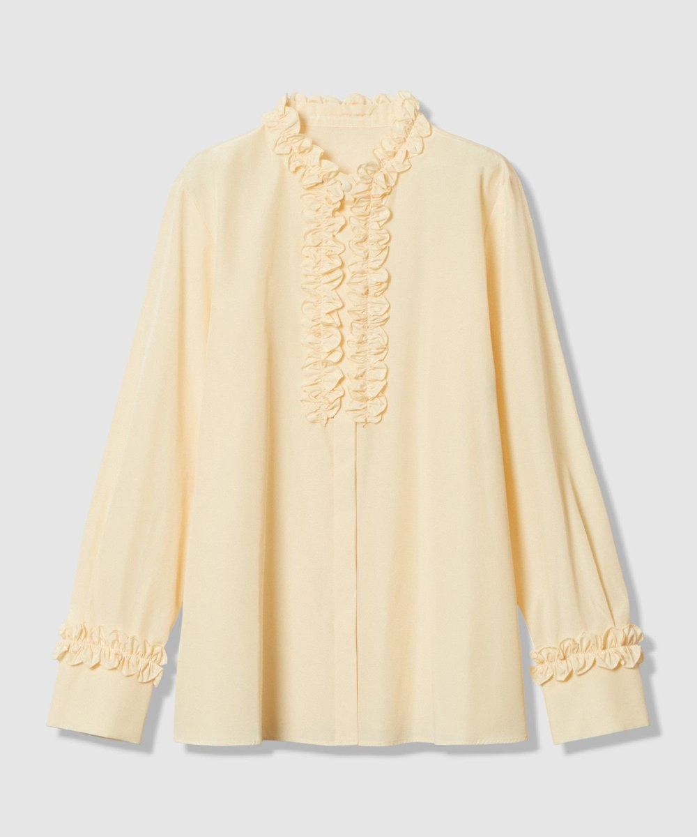 LOULOU WILLOUGHBY 【LOULOU WILLOUGHBY】テクニカルギャザーブラウス ライトベージュ (12)