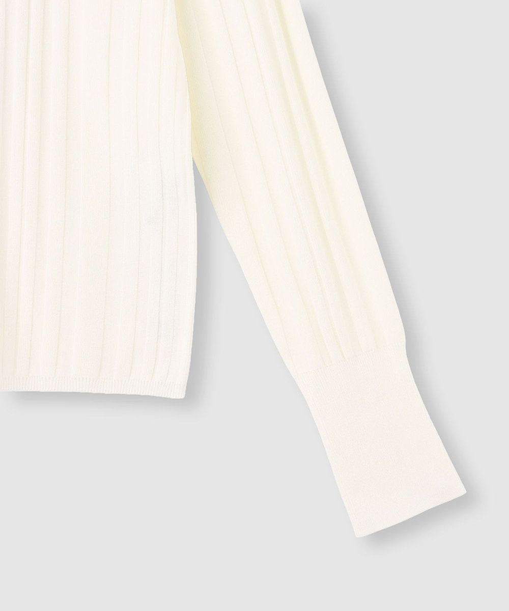 allureville ストライプモックネックプルオーバー オフホワイト (02)