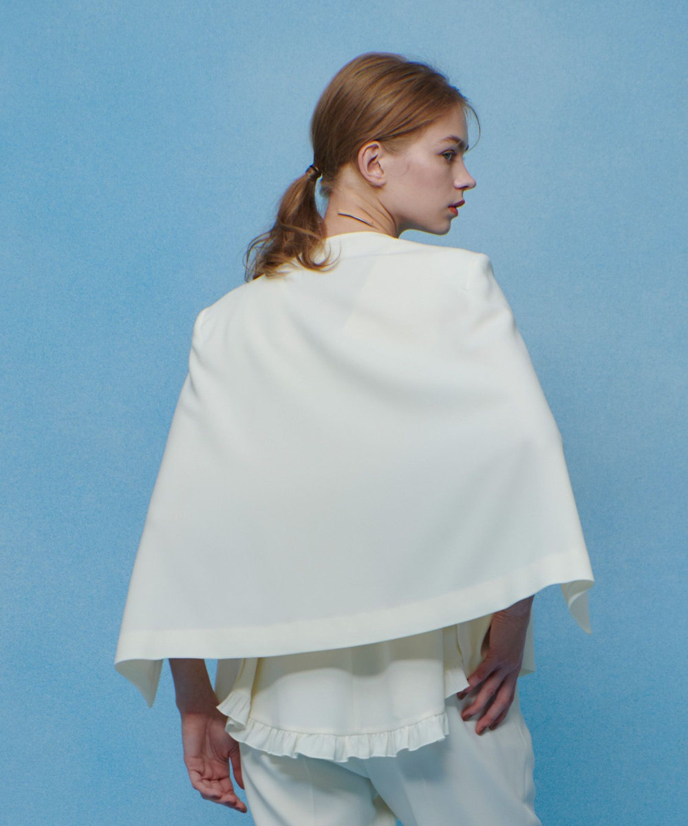 LOULOU WILLOUGHBY ◇【LOULOU WILLOUGHBY】リトルブラックケープジャケット オフホワイト (03)