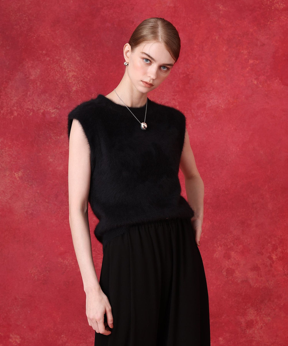 LOULOU WILLOUGHBY スフレニットプルオーバー ブラック (95)