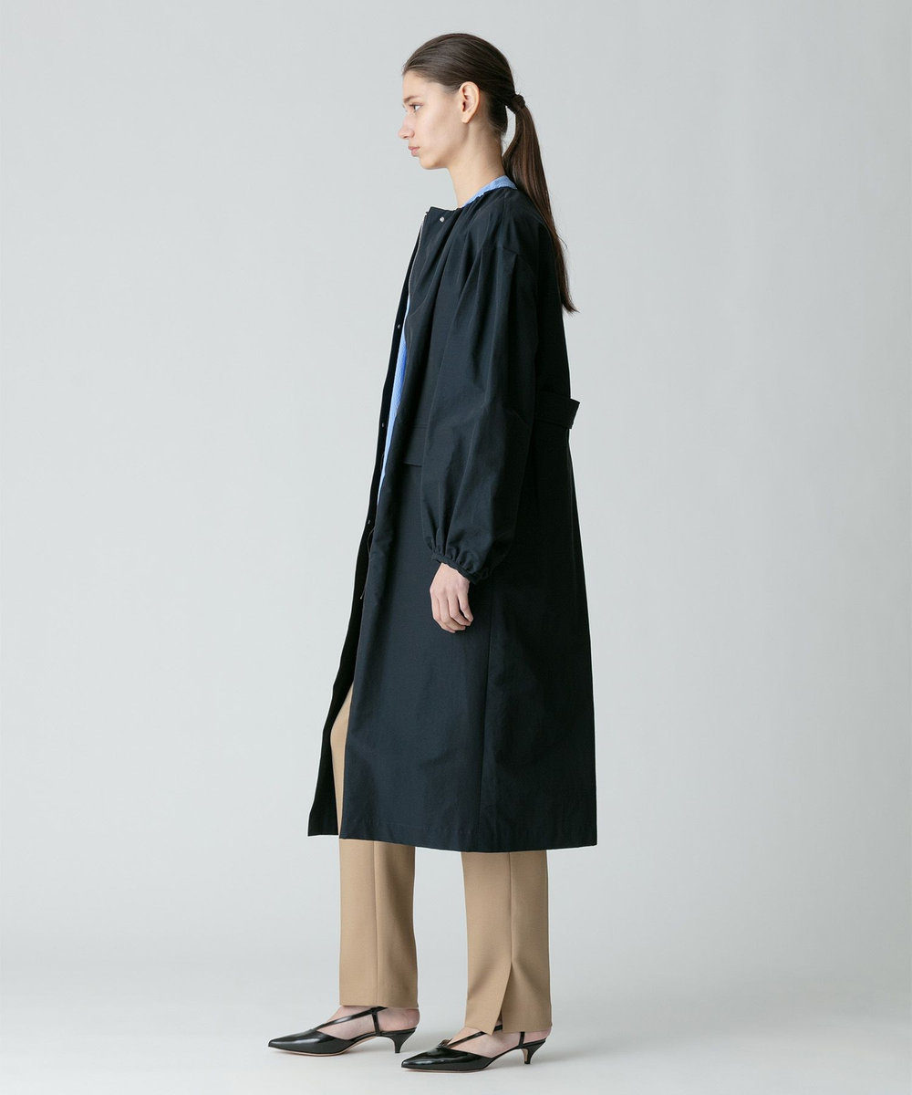 allureville 綿ナイロンクロスギャザーネックコート ネイビー (65)