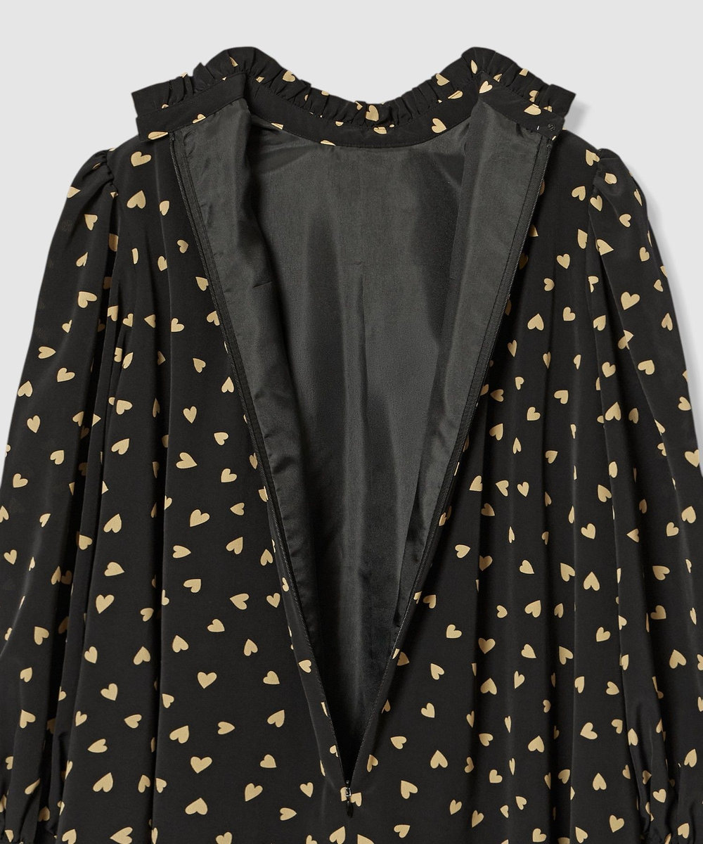 LOULOU WILLOUGHBY WEB限定 デシンハートワンピース ブラック (95)