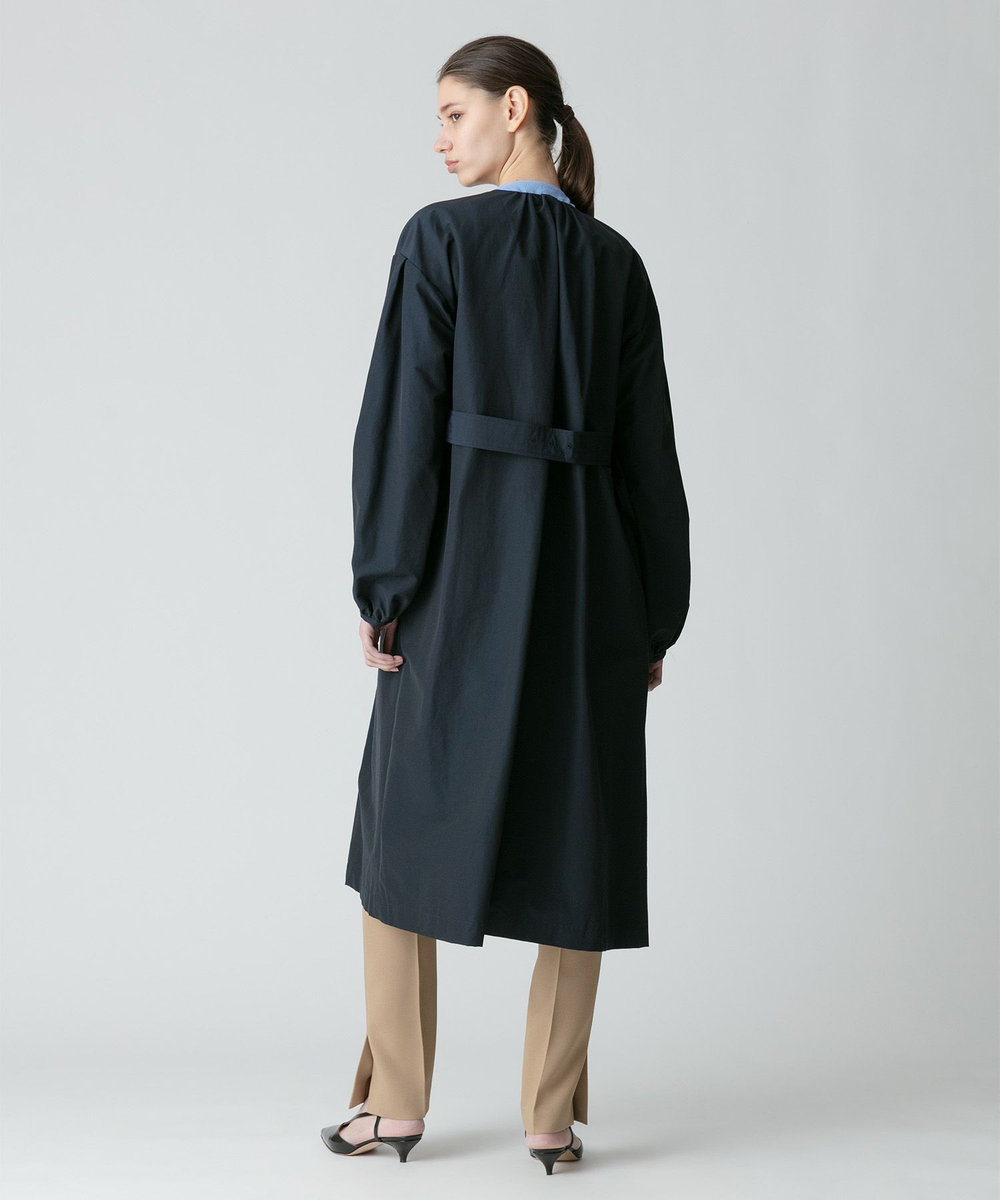 allureville 綿ナイロンクロスギャザーネックコート ネイビー (65)