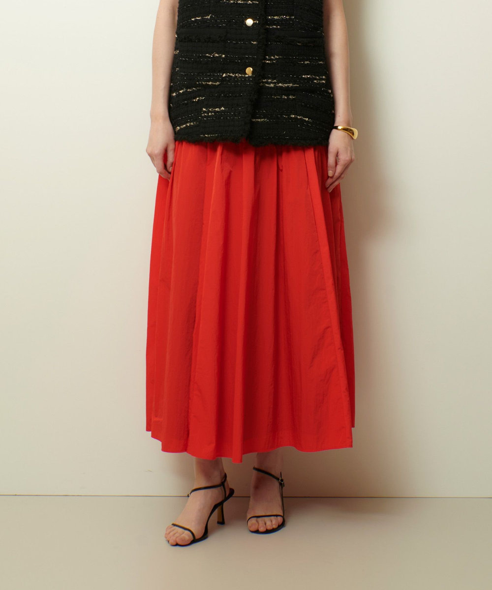 allureville ナイロンタフタシャーリングスカート レッド (43)