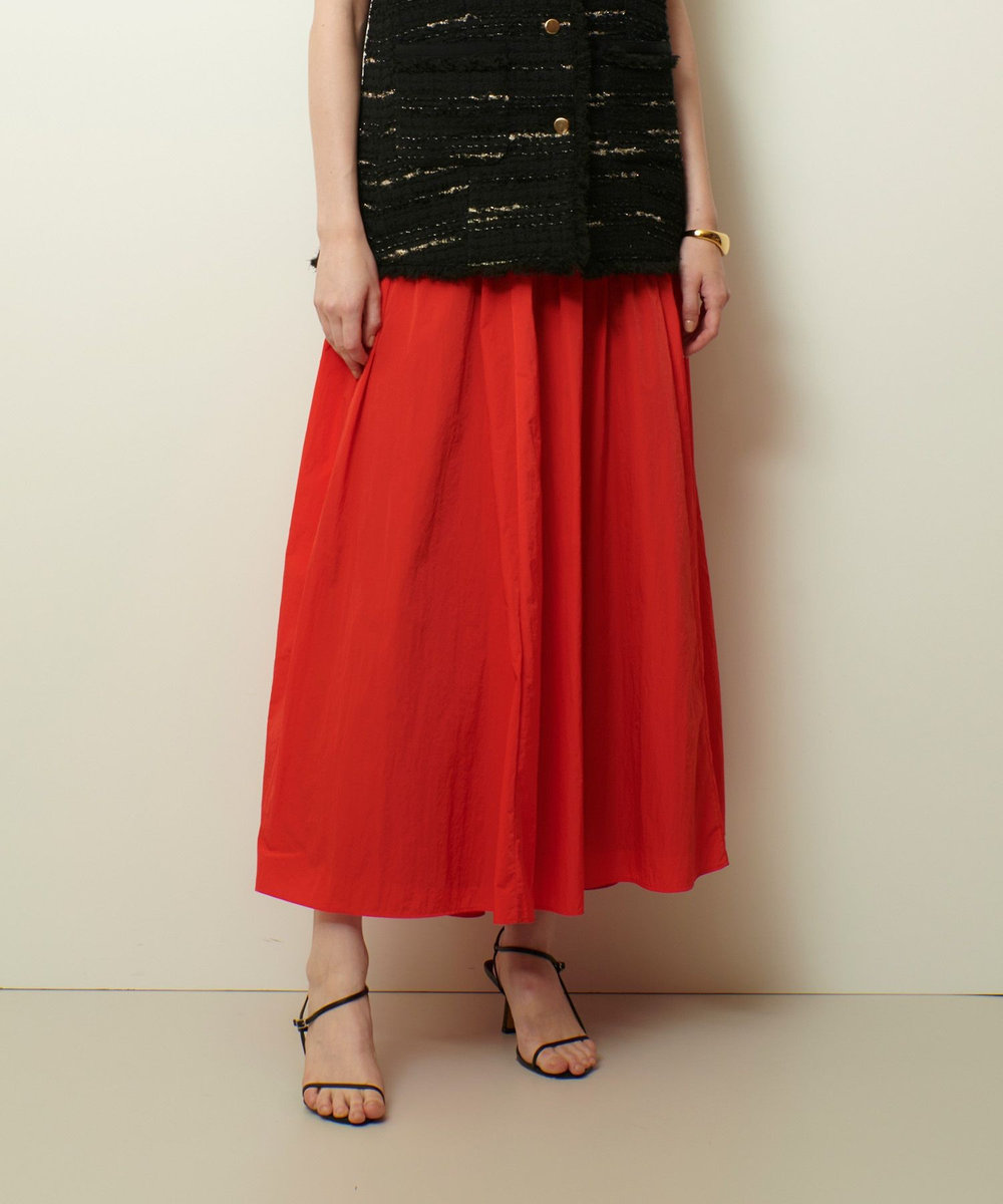 allureville ナイロンタフタシャーリングスカート レッド (43)