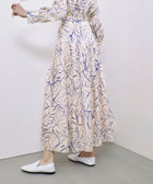 スケッチボタニカルプリントタックフレアスカート|allureville