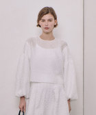 SALE 美品　ohga ジャガードブラウス　グレー niana セットアップ ジャガードブラウスIラインスカート