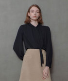 美品✨アナイ　ボウタイブラウス　配色タイ　ジョーゼット　とろみ　ベージュ　M 美品✨アナイ ボウタイブラウス 配色タイ ジョーゼット とろみ