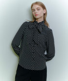 ◇【LOULOU WILLOUGHBY】デシンドットフリルボウタイブラウス