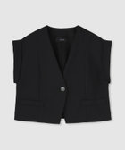 Ameri VINTAGE【美品】フレンチスリーブ☆ノーカラーベスト☆ジレ☆黒 フレンチスリーブショートジレ|allureville OFFICIAL SITE / ONLINE