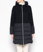 HERNO　ヘルノ　ウールコンビダウンコート　42　ブラック　異素材コンビロング HERNOヘルノウールコンビダウンコート42ブラック異素材コンビロング